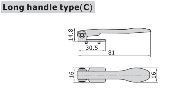 M3C21006T AIRTAC MANUAL VALVES, M3 SERIES LONG HANDLE TYPE 3 WAY 2 POSITION N.C, 1/8" NPT PORTS